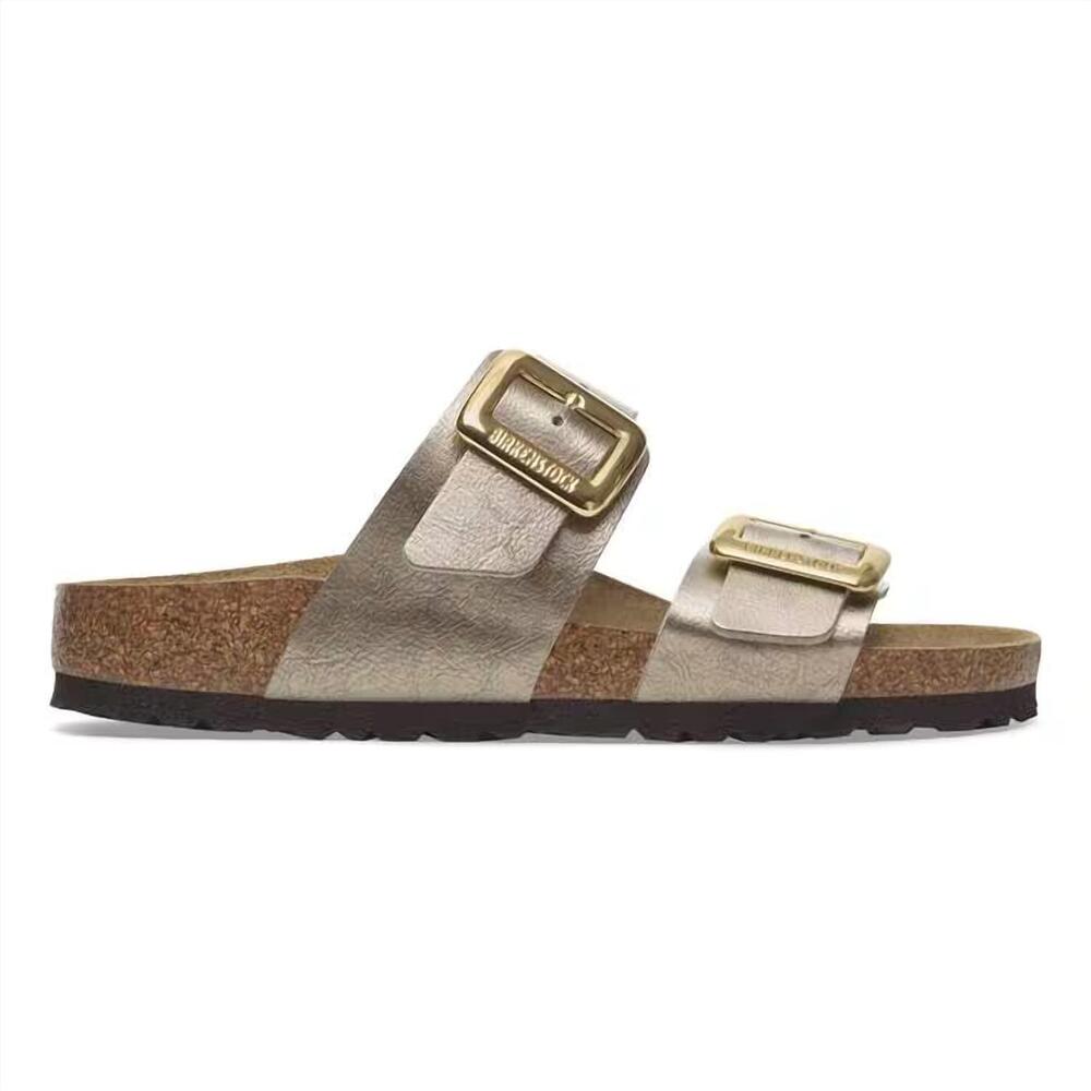 NEW BIRKENSTOCK women's sydney cushion buckle sandal in graceful taupe